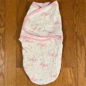 Sandy & Simon Baby Swaddle with Pink Unicorns Size 0-3M